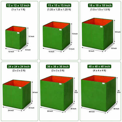 48*12*12 Inch Viyogan Organics Premium Rectangle Grow Bags for Terrace & Home Gardening