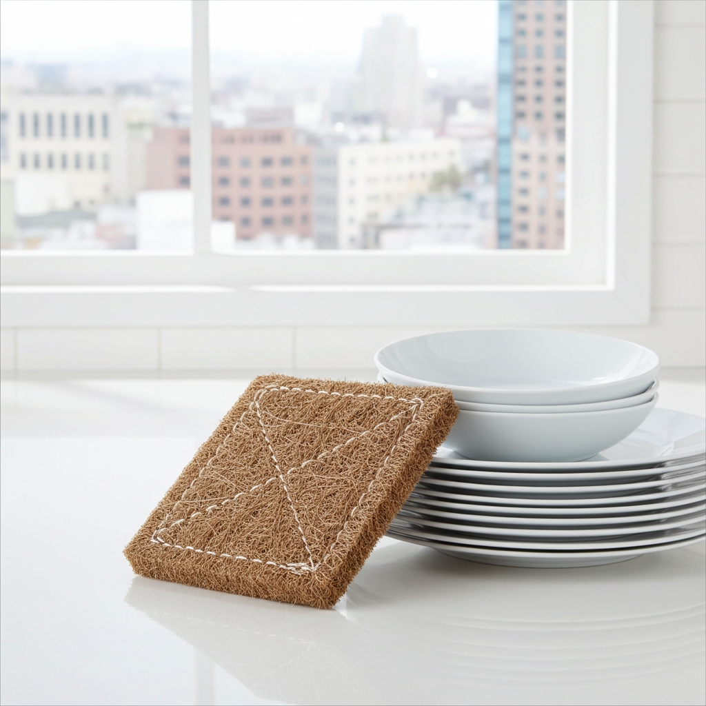 Eco-Friendly Stitched Coir Scrubber – Plastic-Free & Biodegradable Organic Grade
