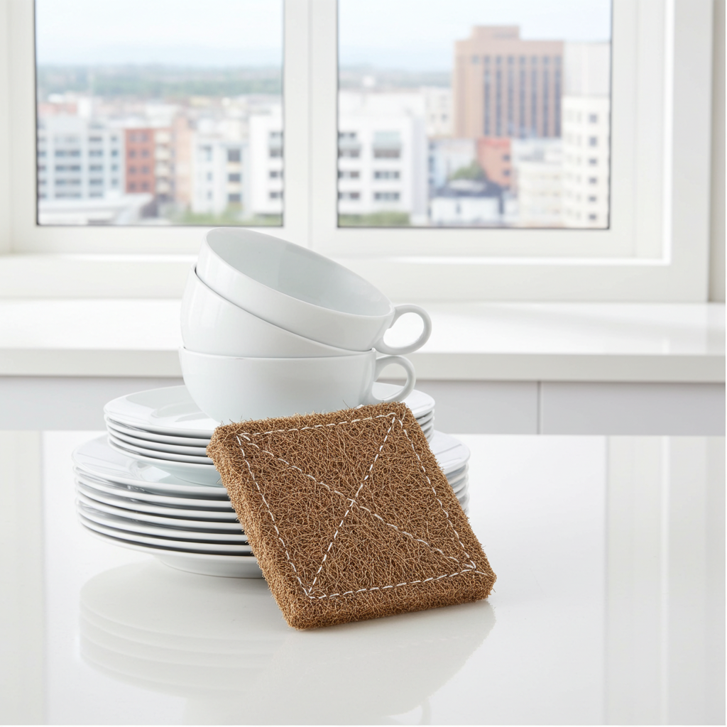 Eco-Friendly Stitched Coir Scrubber – Plastic-Free & Biodegradable Organic Grade