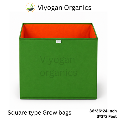 36*36*24 Inch Viyogan Organics Premium Square Grow Bags for Terrace & Home Gardening