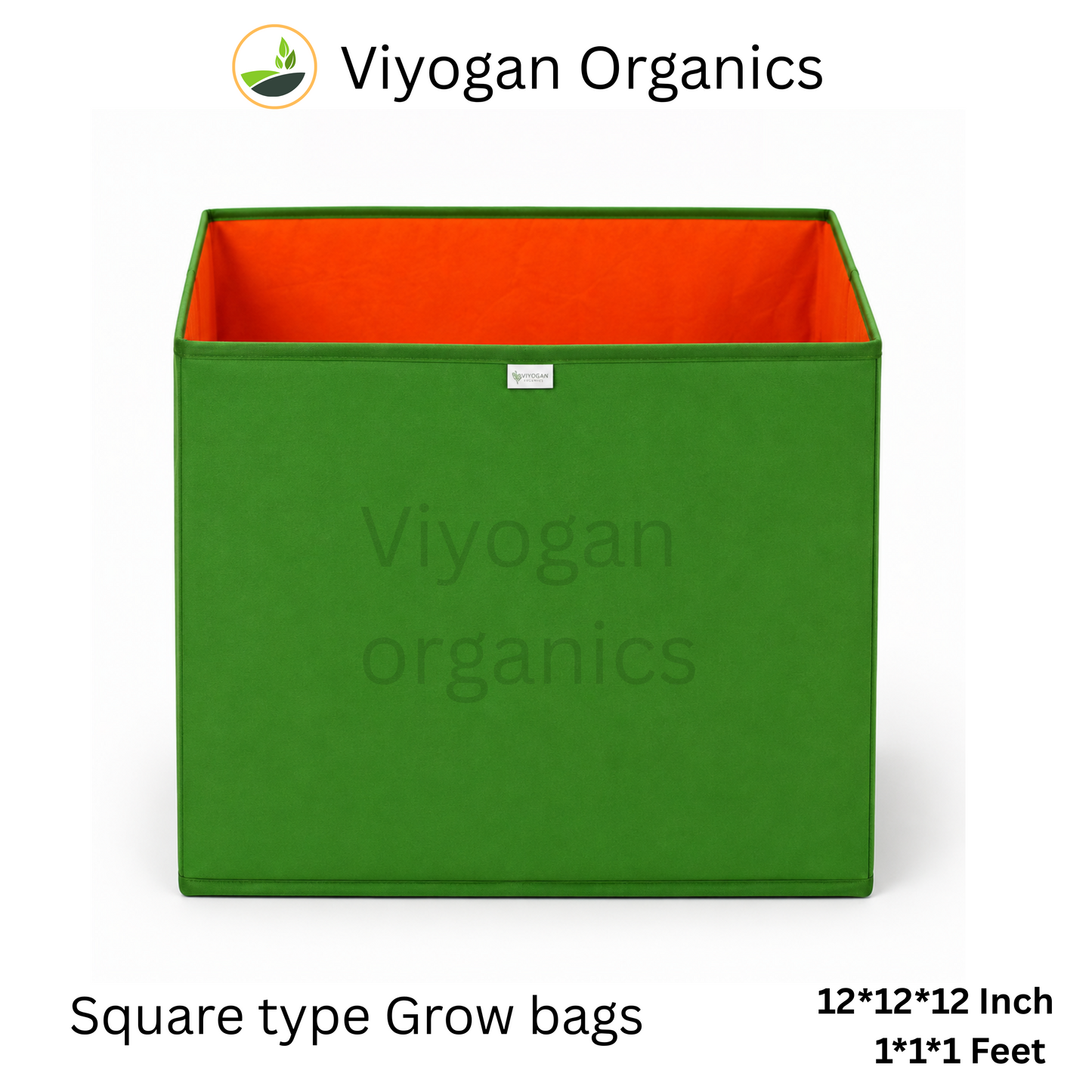 12*12*12 Inch Viyogan Organics Premium Square Grow Bags for Terrace & Home Gardening