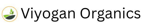 Viyogan Organics logo with a green leaf symbol
